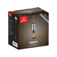 Globe Electric Edison 1-Könnyű Polírozott Króm & Szürke Medál, 65180