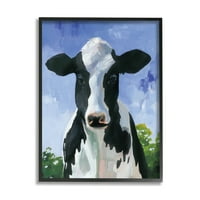 Stupell Industries Farmland Cow Cattle Country Festés Kék ég Keretes falművészet, 20, Caverly Smith tervezése