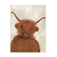 Fab Funky 'Highland Cow Portré' vászon művészet