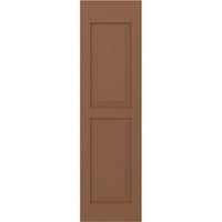 Ekena Millwork 18 W 45 H Americraft Két egyenlő emelt panel külső valódi fa redőnyök, égett karamella