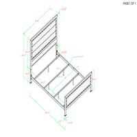 River Street Designs Santiago szegecselt plank queen méretű ágy