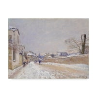 Védjegy Szépművészet 'Rue Eugene Moussoir a Moret Winter' vászon művészete, Alfred Sisley