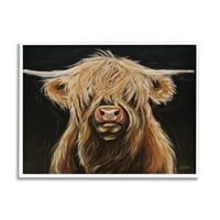 Stupell Industries Highland Bull Portré Farm szarvasmarha -festmény, 24, tervező: Lee Keller