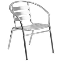 Flash bútorok Lila 23,5 négyzet alakú alumínium Beltéri-Kültéri asztali szett léc hátsó székekkel