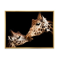 A két zsiráfból csókolózási ii keretes fotózás art nyomtatott nyomtatvány