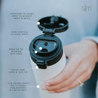 Egyszerű modern oz. Kona utazási bögre pohara flip fedéllel - Thermos kávéscsésze vákuum szigetelt kemping lombik rozsdamentes