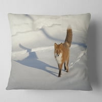 Designart barna téli macska lábnyomokkal - Animal Dobás párna - 16x16