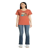 Pozitivitees női őszi grafikus póló, szezonális rövid ujjú póló-trio, S-3XL méretű méretek