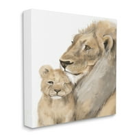 Stupell Industries Lion Cub és King Safari Animal Portré Canvas Wall Art, 30, Design: Daphne Polselli