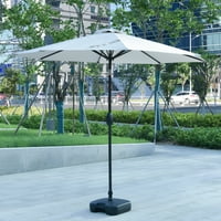 Ft kültéri teraszpiac asztali esernyő négyzet alakú műanyag tölthető bázissal, fehér