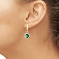 Carat T.G.W. Chrome Diopside és fekete-fehér gyémánt akcentus 14K arany az ezüst 3 darabos ékszerkészlet felett