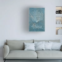 Cora niele 'ventilátor korall a kék fán' vászon művészet