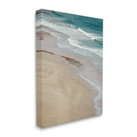 Stupell Industries légifelvétel Ocean Water Foamy Coast Beach Fotó Galéria csomagolt vászon nyomtatott fali művészet, Danita