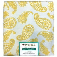 Waverly inspirációk 21 yd pamut paisley precut varrás és ravasz anyag, fehér és sárga