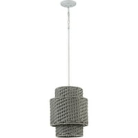 Manteo One-Light Cottage fehér viharvert szürke Rattan Beltéri Kültéri függő medál fény