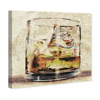 Wynwood Studio italok és szeszes italok fali vászon nyomatok 'Scotch Glass' Home Dekor, 16 16