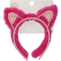 Wonder Nation Kids Fau szőrme és Fau Pearl Cat fül fejpánt, 2 darab, rózsaszín