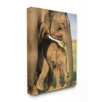 A Stupell lakberendezési kollekció elefánt családi anya gyermekvászon fali művészet