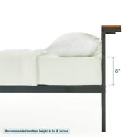Mellow Hylle Metal Platform ágy fejlécpolc, szilárd fenyőfa, fekete, tele