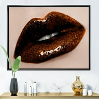 Designart „A gyönyörű női ajkak II. Modern keretes vászon fali művészete