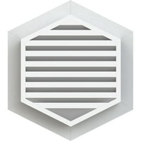 Ekena Millwork 36 W 34 H függőleges csúcsos gable szellőzőnyílás: Funkcionális, PVC Gable Vent W 1 4 lapos burkolat keret