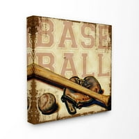 A Smutell baseball denevér -labdai szóválkozási vászon fali művészete, a szombat esti bejegyzés által készített gyerekszoba