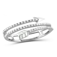 JewelersClub 0. Sterling ezüst akcentus fehér gyémánt nyitott gyűrű nők számára