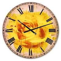 Designart 'Gyönyörű rózsa sárga akvarellben' Hagyományos falóról
