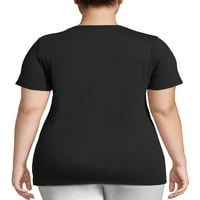 Just My Size női Molett méretű grafikus Rövid ujjú V-nyakú póló