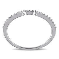 Carat T.W. Diamond 14KT Fehér Arany Kontúr Eternity Band