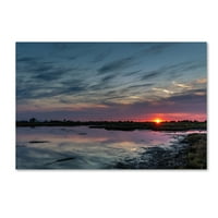 Védjegy Szépművészet 'Boundary Bay Sunset 2' Canvas Art készítette: Pierre LeClerc