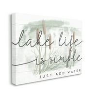 Stupell Industries Lake Life Egyszerűség kifejezés Cattail Water Plants Canvas Wall Art, 40, Design: Daphne Polselli