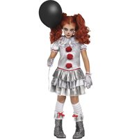 Fun World Inc. Carnivil Bohóc Halloween ijesztő jelmez nő, gyermek 4-10, többszínű