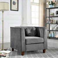 UsprideFurniture Jayda 31,9 '' Velvet hengerelt karosszék -gray