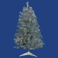Vickerman 3 ' ezüst mesterséges karácsonyfa, tiszta Dura-lit izzólámpák