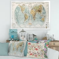 Designart 'ókori világtérkép ii' rusztikus keretes művészet