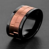 Tengerparti ékszerek fekete rozsdamentes acél bronz színű fonó gyűrű