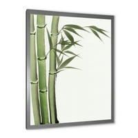 Designart 'A sötétzöld bambusz és a levelek részletei iv' hagyományos keretes művészeti nyomtatás