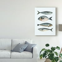 Védjegy Képzőművészet „Négy Fish II” vászon művészete, Emma Scarvey