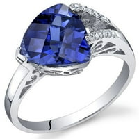3. A CT billió vágás készített kék zafír gyűrűt sterling ezüstben