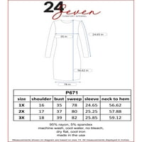 24 Seven Comfort ruházat plusz méretű női hosszú ujjú maxi ruha