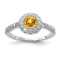 Primal arany karátos fehér arany citrin és VS gyémánt gyűrű