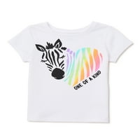 Garanimals kisgyermek lányok többszínű zebra egyfajta rövid ujjú póló
