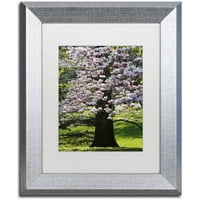 Kurt Shaffer, fehér matt, ezüst keret védjegye Spring Magnolia vászon művészete