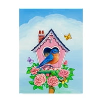Védjegy képzőművészet 'Bluebird Valentine' vászon művészet Geraldine Aikman