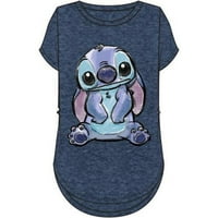 Junior Hi Lo Stitch ülő felső, sötétkék Heather