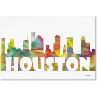 Védjegy Szépművészet 'Houston Texas Skyline Mclr-2' Canvas Art készítette: Marlene Watson