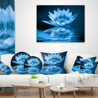 Designart Blue Water Lily - virágos párna - 18x18