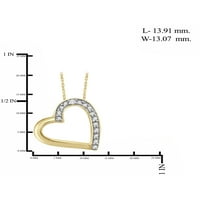 JewelersClub fehér gyémánt akcentus 14K arany az ezüst szív medál felett, 18