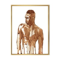 Designart 'szép afrikai férfi portréja fehéren II' Modern keretes vászon falfestmény nyomtatás